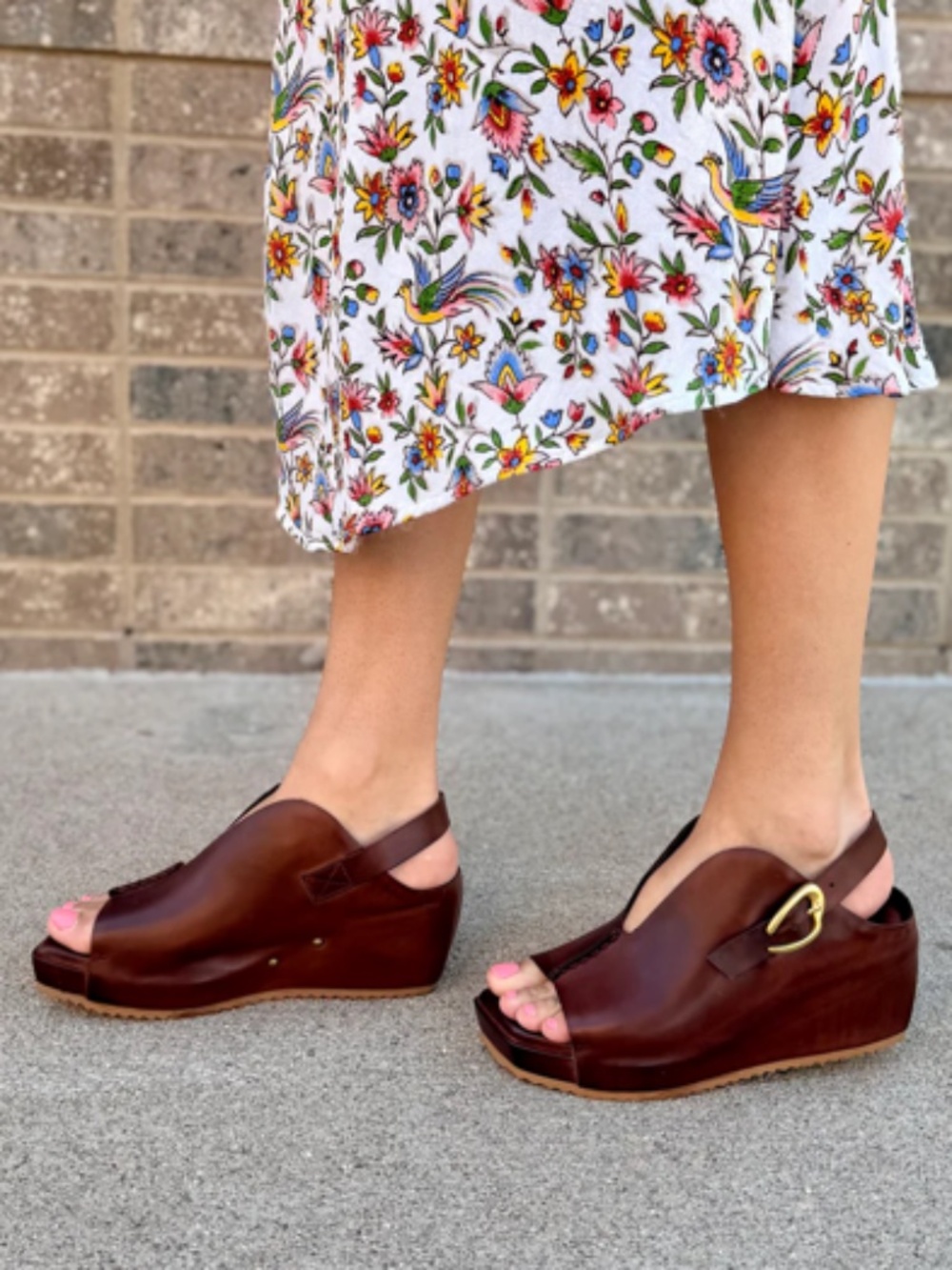 Antelope Mindy D16 Slingback Wedge in Chocolate